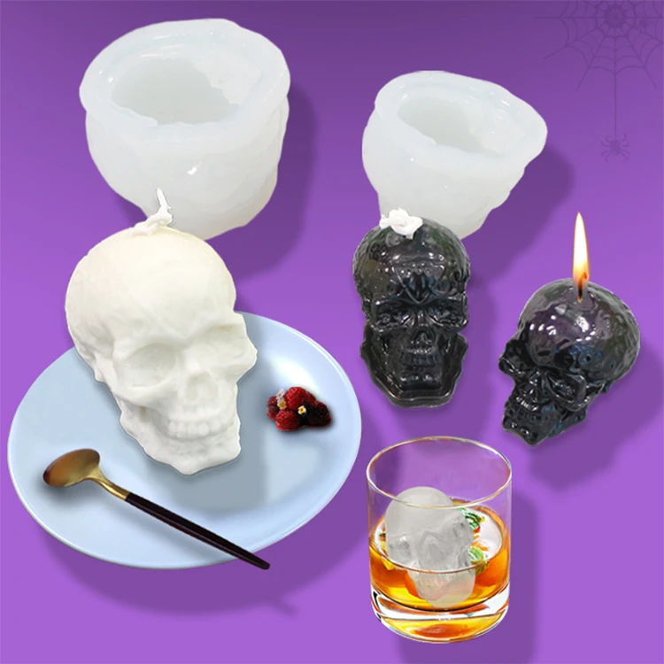 Head Bone Silicone Mould 3d Diy Plaster Furniture Decoration Candle Silicone Baking Mold Base Resin