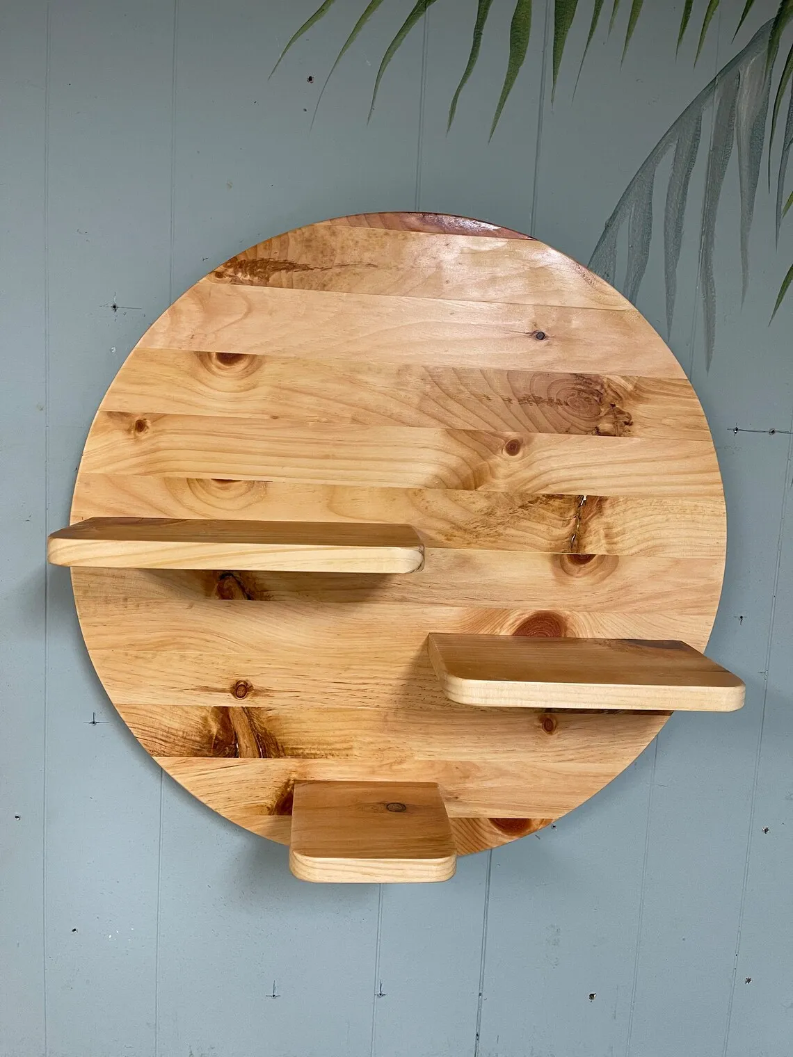 22 Inch Floating Plant Shelf Knotty Pine - Knotty Pine Plant Stand - Shelving for Walls - 5 Inch Shelves