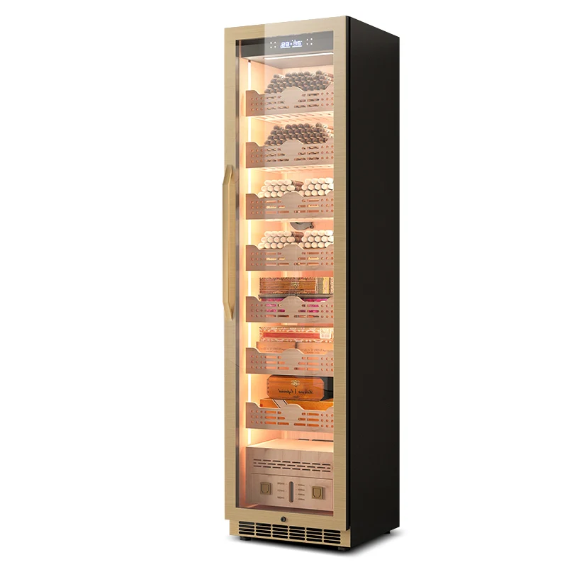 High quality 380L cigar humidor 2800 cigar humidity temperature humidor golden black cigar cellar