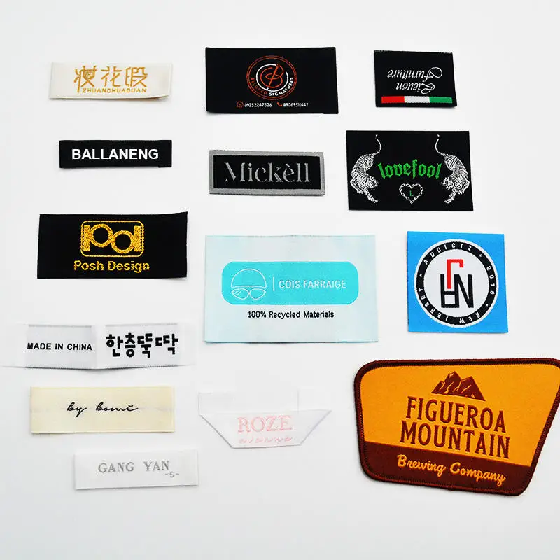 Oeko-Tex Standard Certification Custom Printed Woven Labels Clothes Vintage Clothing Neck Woven Labels Etiquetas Para Ropa