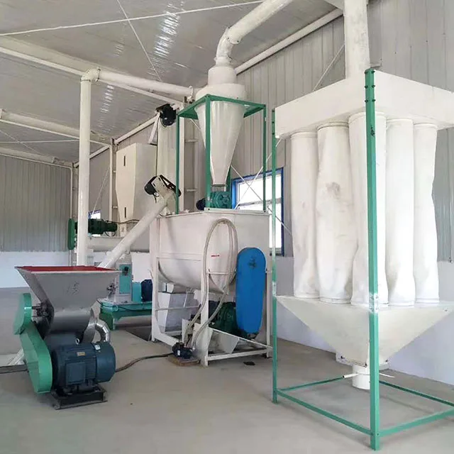 poultry feed production line chicken feed pellet making line equipment 1000 kg/h capacity for 10000 chickens farm use
