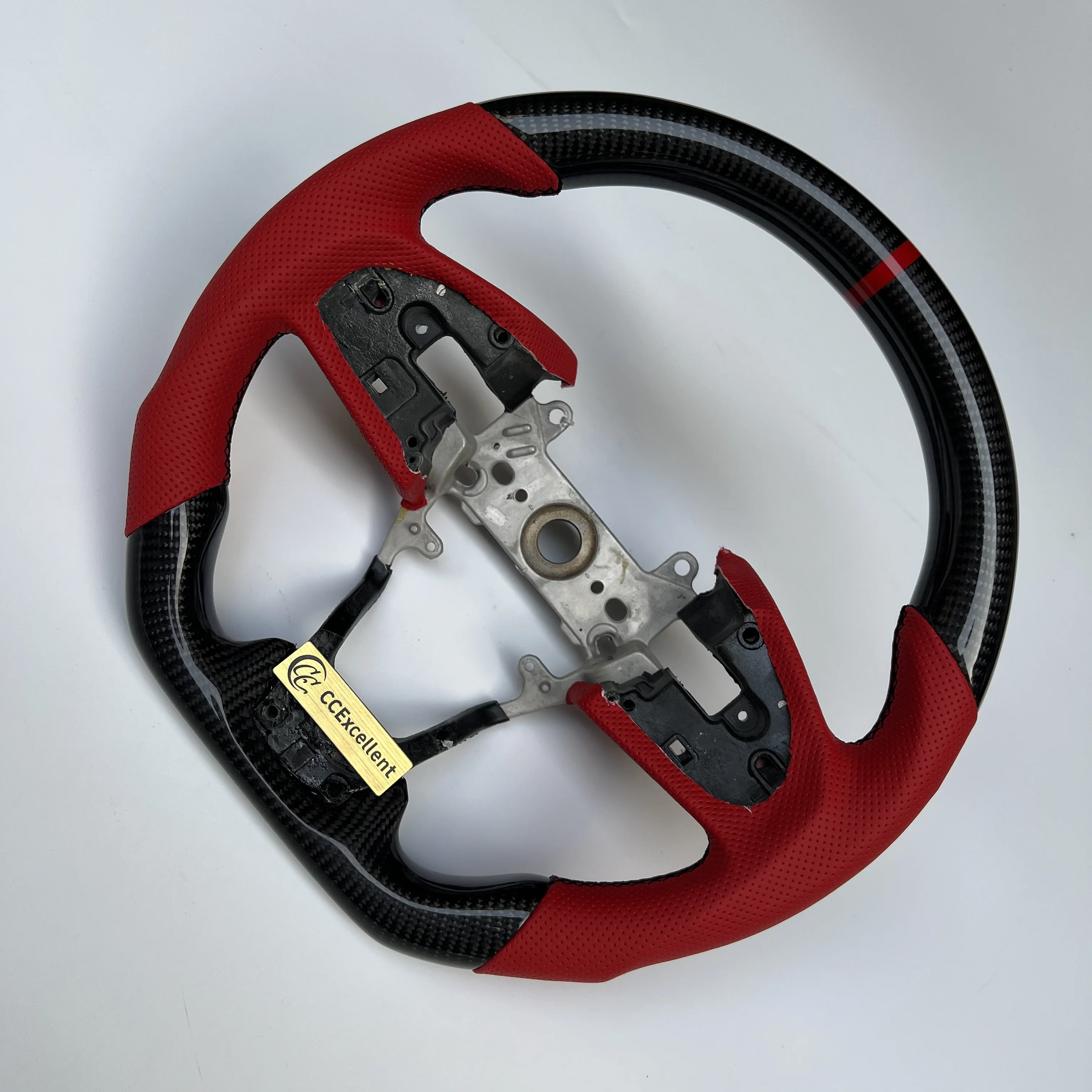Hot sell best price custom civic carbon fiber steering wheel red perforated steering wheel for civic 2016+ 10th gen