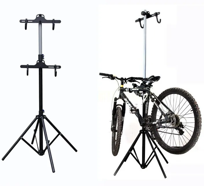 
bicycle stand bike rack bike floor stand alloy stand with two steel hooks,fit for home and shop use. 