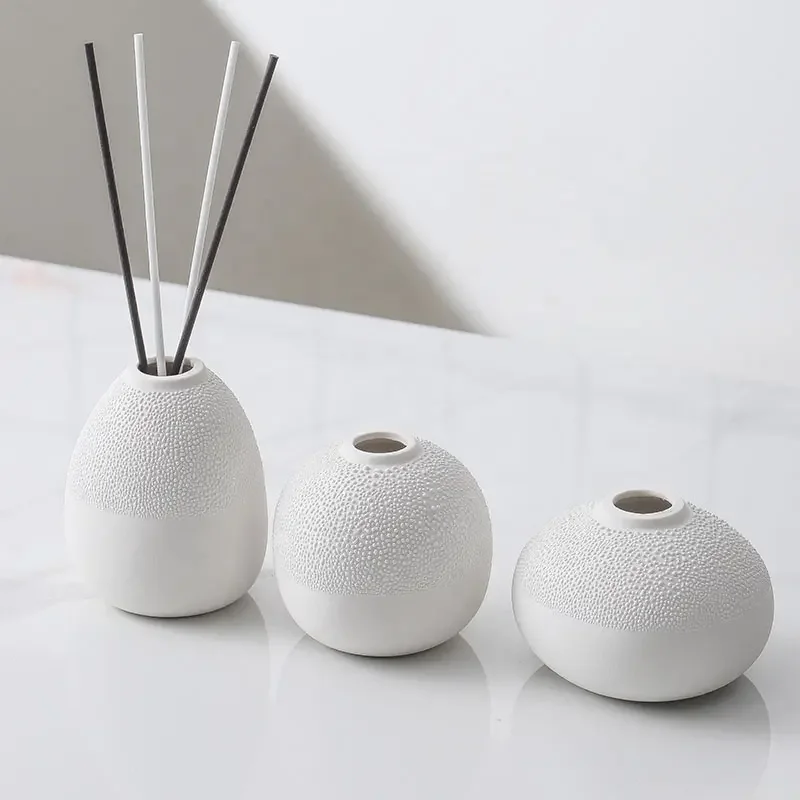 Luxury Scenting Reed Diffuser Bottle Essential oil ceramic container Bottle Pearl Dotted Bulb Mini Vase For Home Room Decor