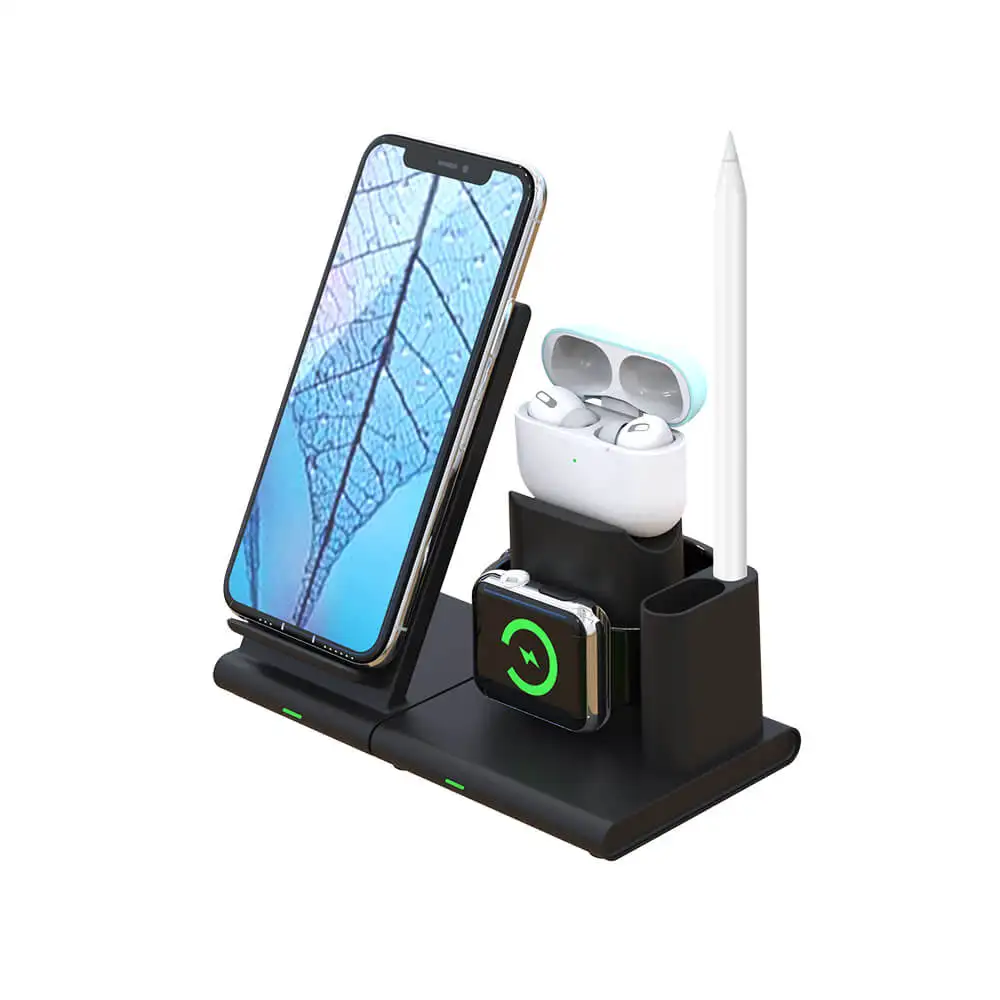 
Favorable price Type-c port Fast wireless charger stand qi 4 in 1 for iPhone, Apple watch 