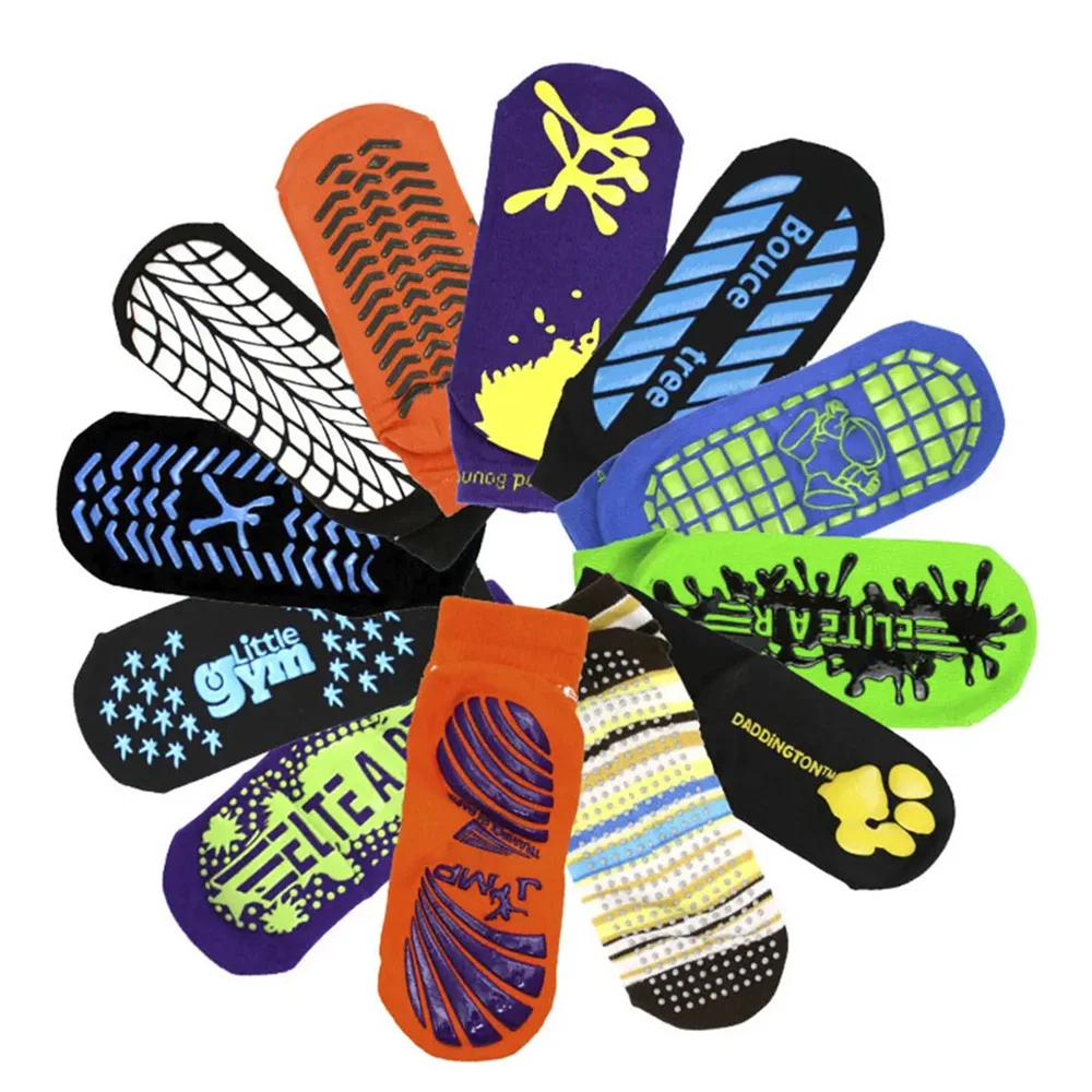 Bioserica Era custom sport socks anti odor high quality Amusement park  kids trampoline socks custom