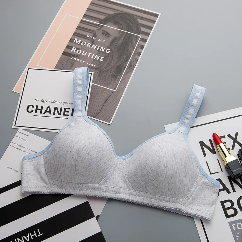 Factory Direct Young Girls Cute Bra Wide Shoulder Band Student Underwear Wireless Bra Teen Girl