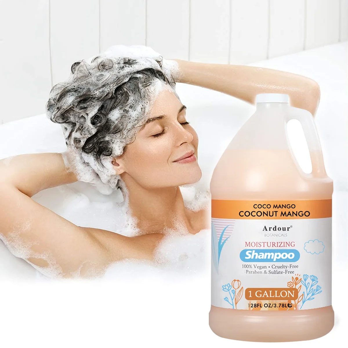 Ready To Ship hair care products gallon size hair shampoo treatments deep cleaning mango organic hair shampoo and conditioner