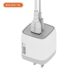 SOMOSTEL SMS-A18 QC3.0 18W 2 IN 1 FAST TRAVEL CHARGER + USB CABLE  US;EU   White