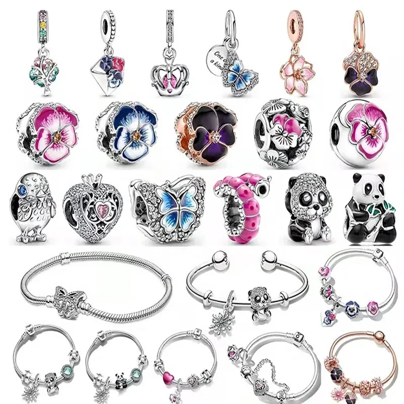 2022 New sterling silver charm factory wholesale high-quality cherry tree pendants bracelet low price