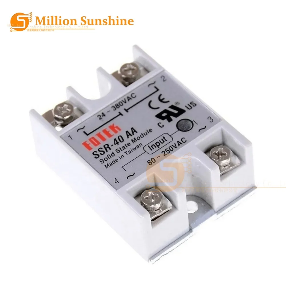 SSR-10DA SSR-25DA SSR-40DA 10A 25A 40A Solid State Relay Module 3-32V Input DC 24-380V AC Output High Quality