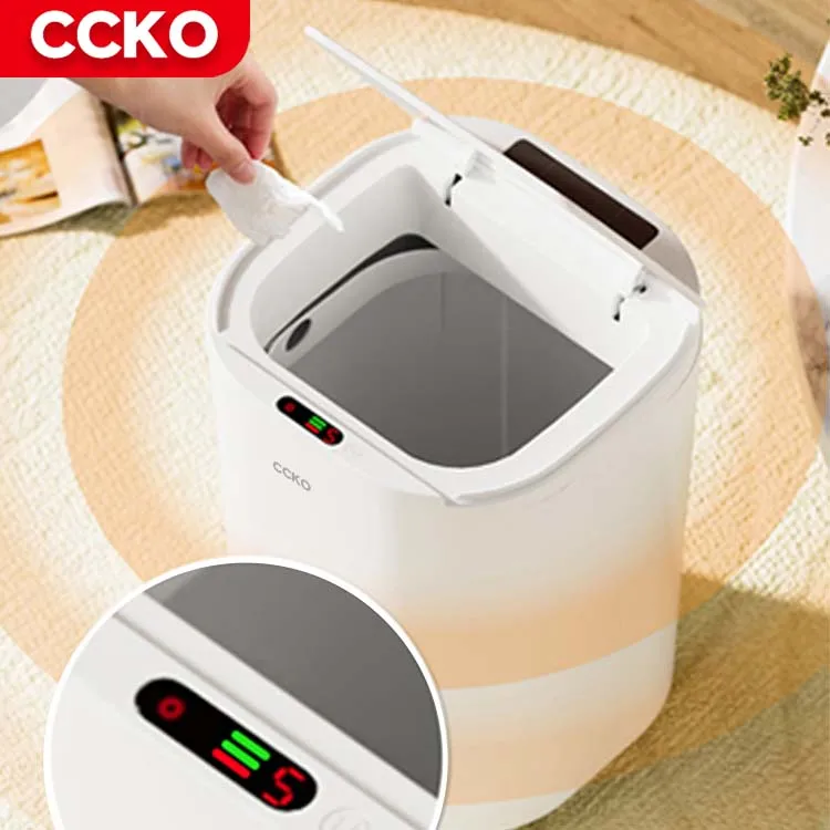 Office Plastic Smart Waste Bins Smart Trash Can Automatic Trash Can Smart Bin Bathroom Kitchen Trash Bucket Garbage Bin Dustbin