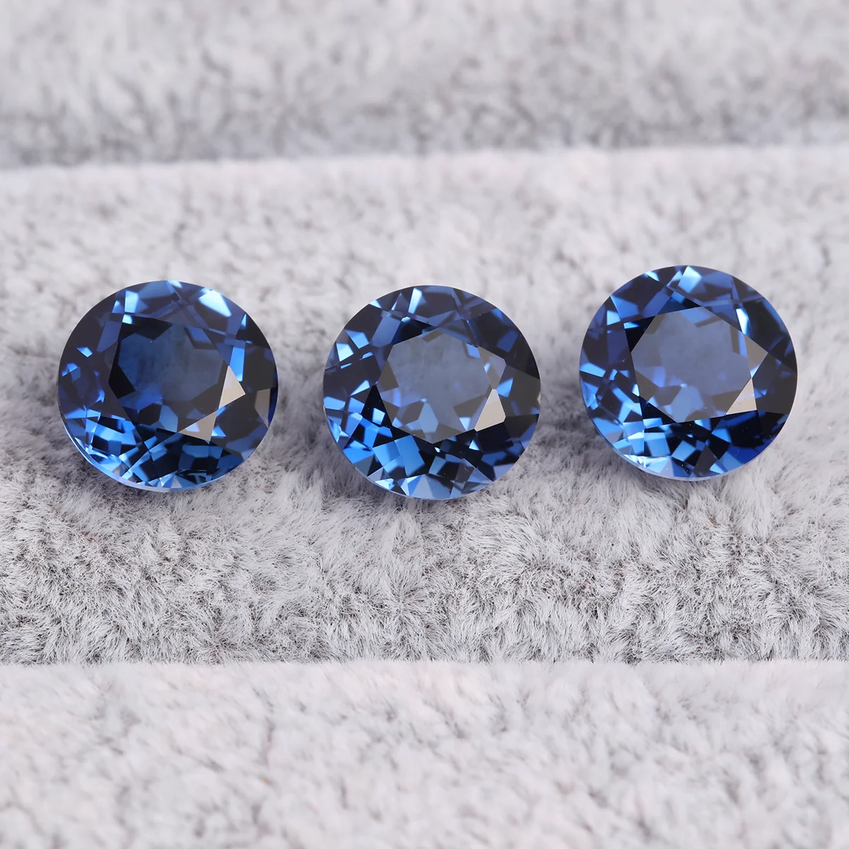 Royal Blue Lab Grown Sapphire Round Shape Fine Jewelry Loose Gems 5A Grade Lab Grown Sapphire