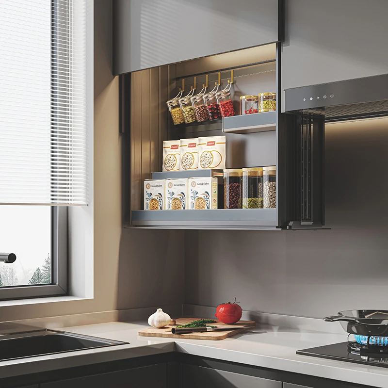 Roeasy Kitchen Storage Shelves Cabinet Organizers Accessories Automatic Lifting System Pull Down Basket