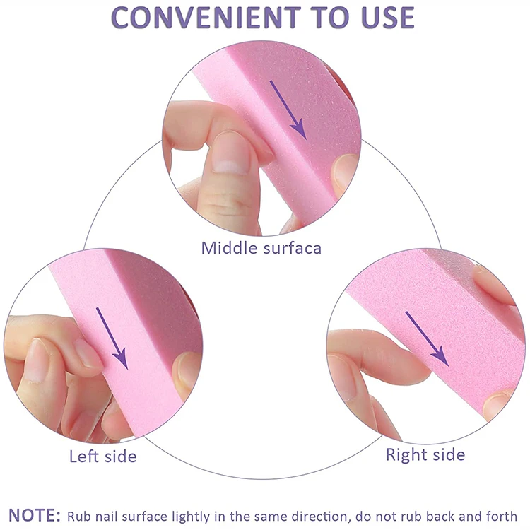 Wholesale Colorful Nail Buffer Block Bulk Tool Shine Squares Sponge Kit OEM Custom Logo Pink Manicure