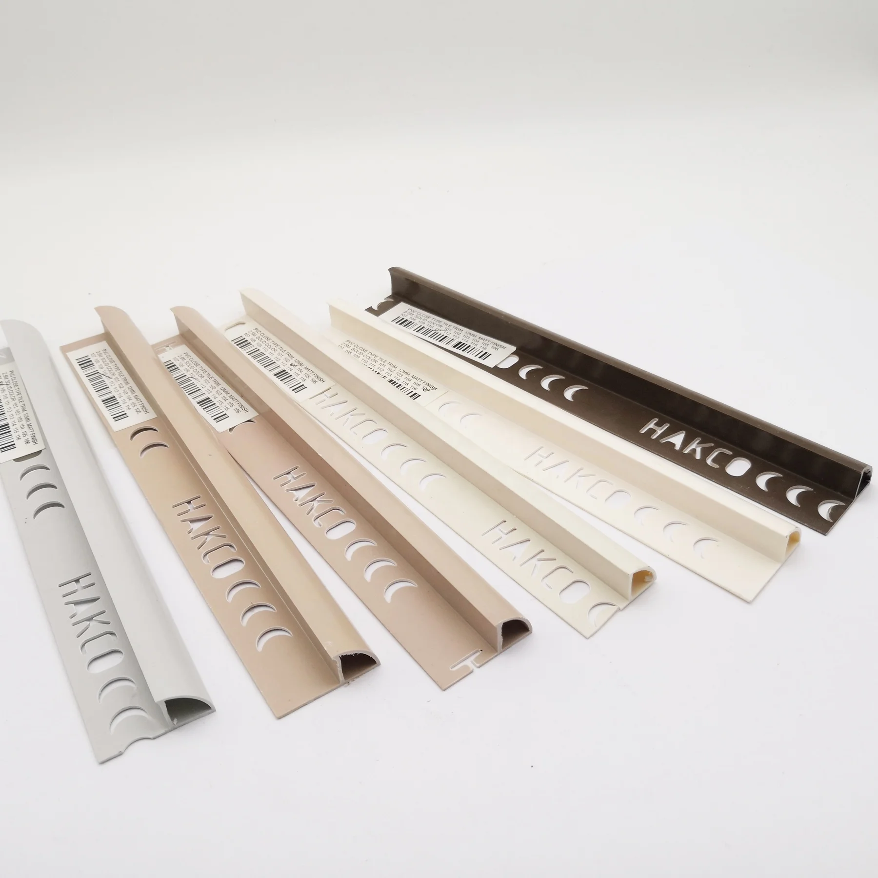 Home decorative plastic close type pvc corner tile trim in different size