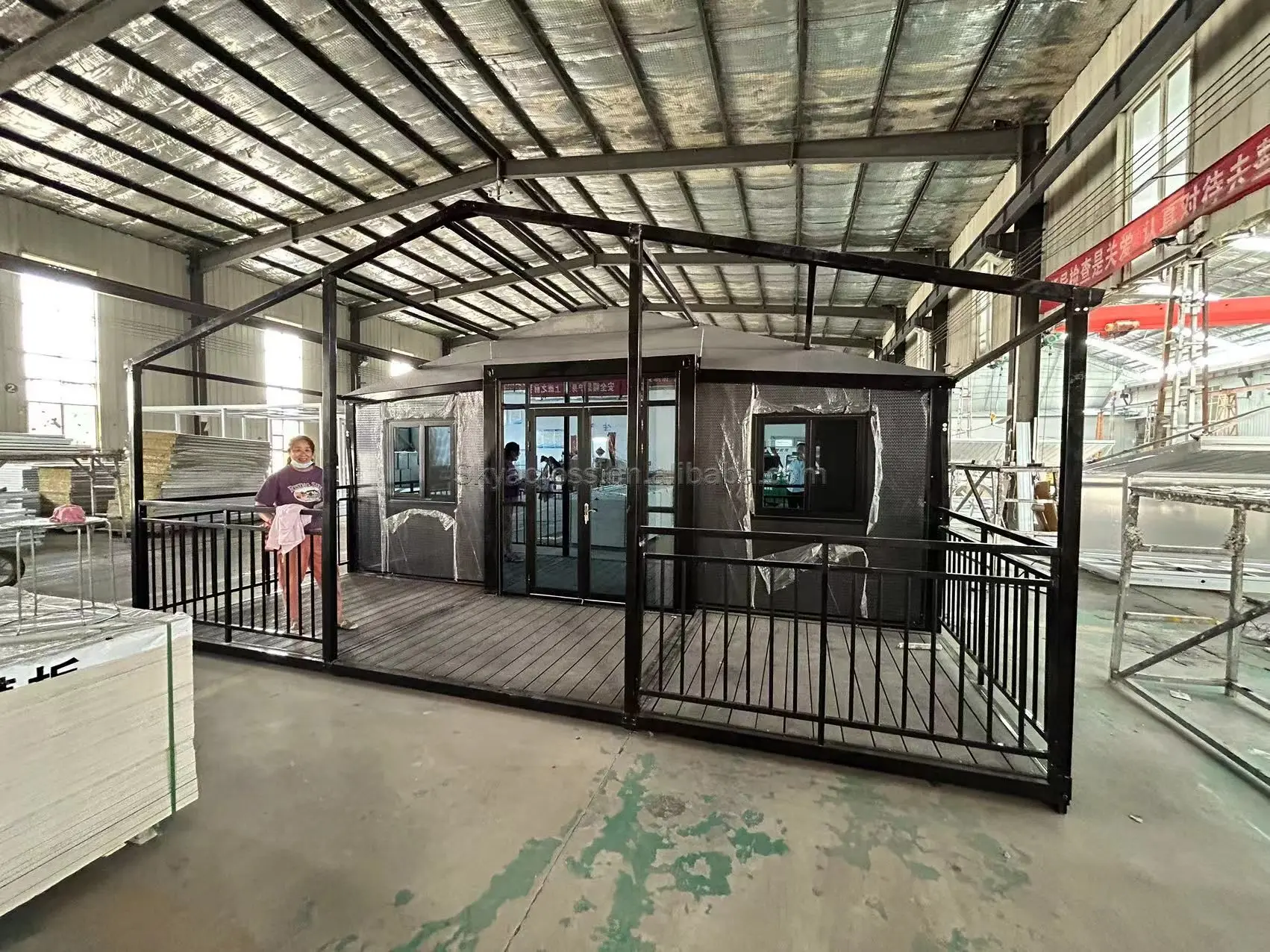 75 мм сэндвич-панель серая 20 футов 2 спальни расширяемый контейнерный дом сборный крошечный контейнерный дом с ванной и кухней