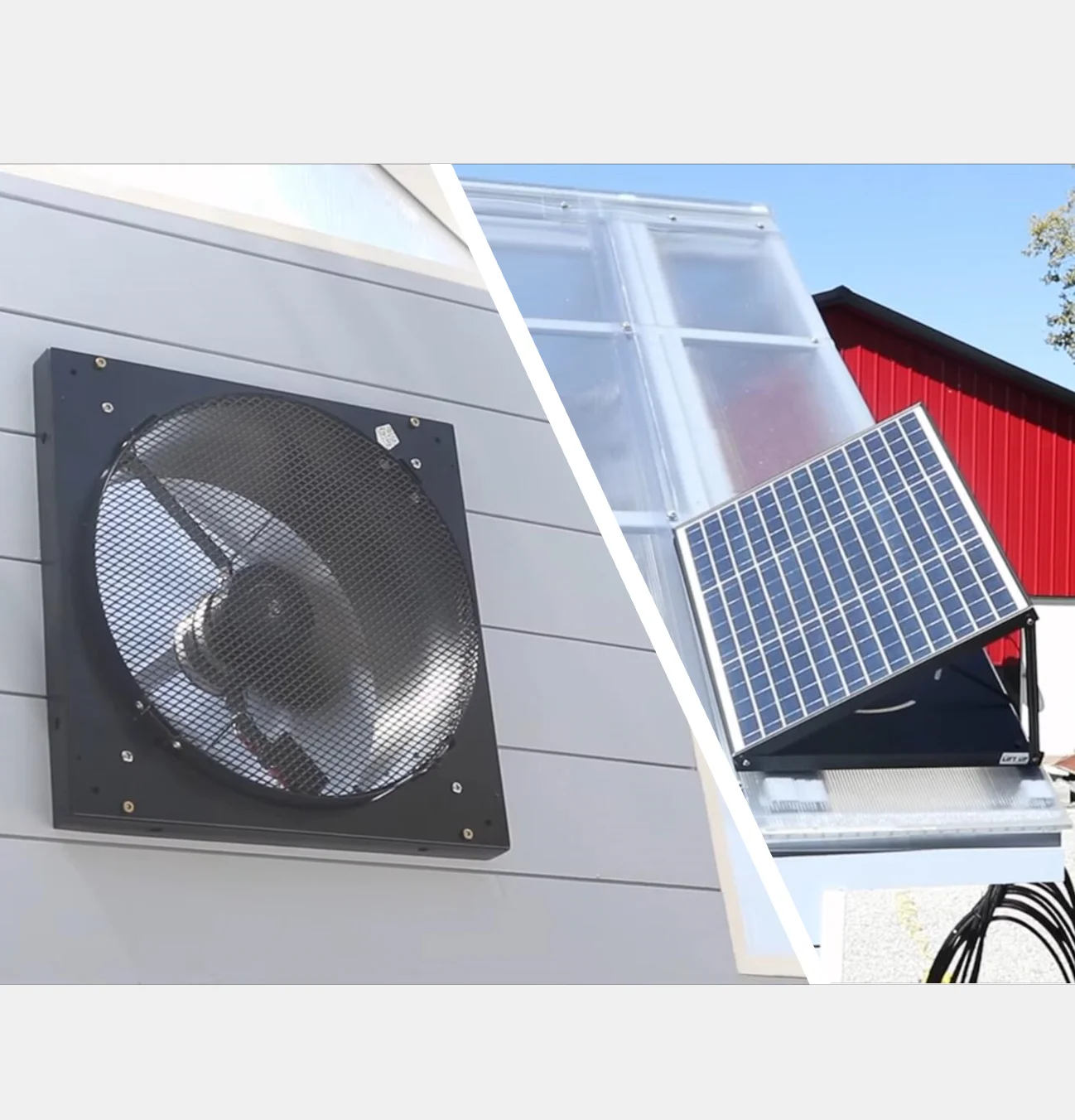 40W outdoor dc air ventilation extractor solar panel energy powered industrial wall exhaust fan with battery for home greenhouse