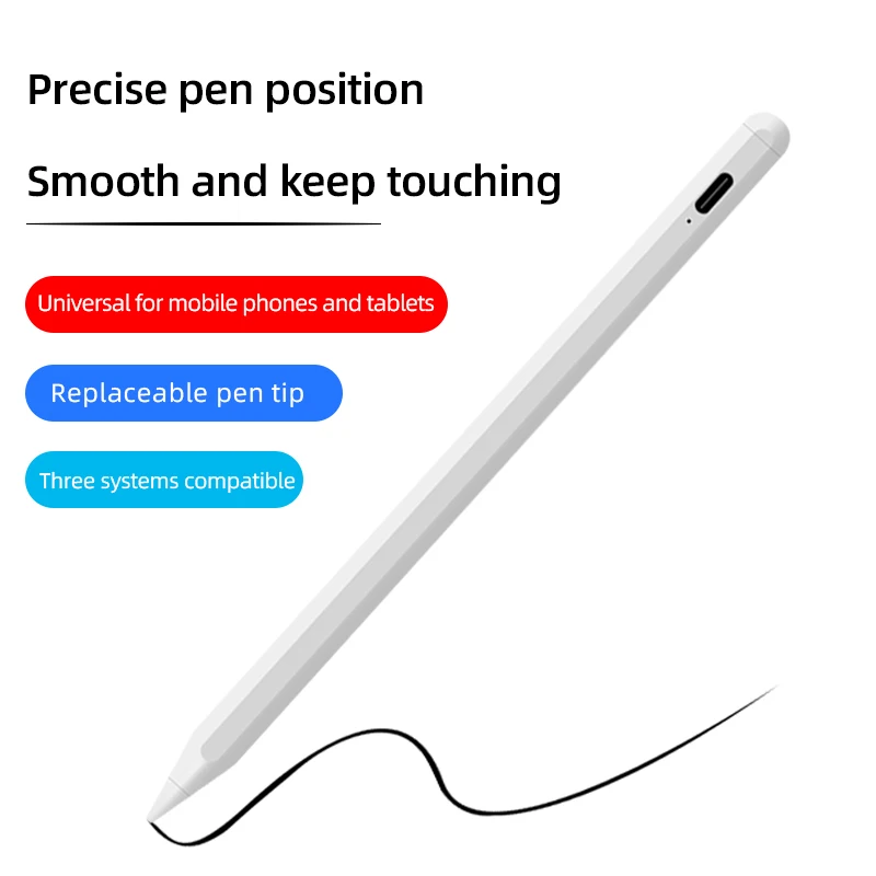 Type-C Changing Port, Universal Capacitive Pen, Capacitive Stylus for Tablet Phone Teaching Sessions