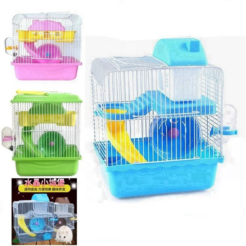 Golden bear cage Double deck deluxe hamster  house cage toy castle Hamster cage