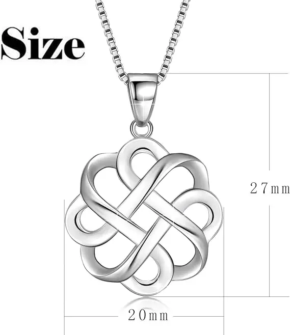 925 Sterling Silver plated Good Luck Polished Celtic Knot Cross Pendant Necklace for Womens from Indian Exporter