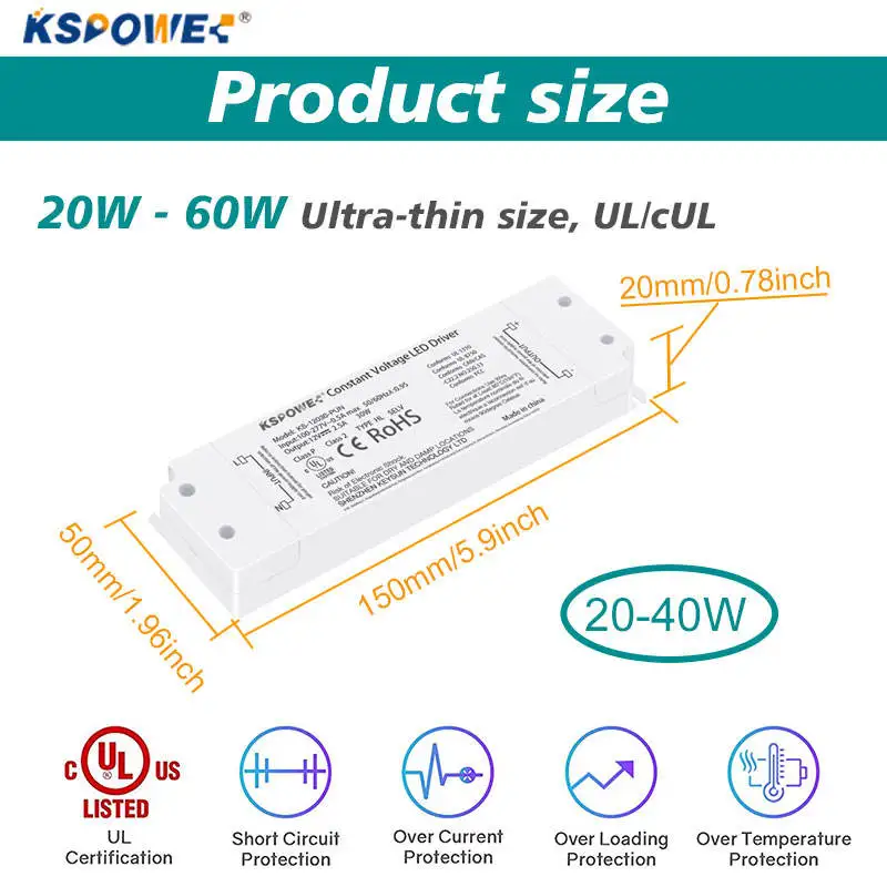 Professional Manufacture Cheap Original Constant Voltage 24v 40w Power Supply Street Light Led Driver