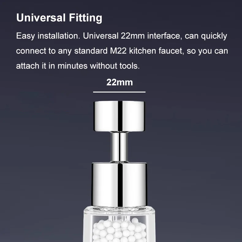 Kitchen Faucet Head Replacement M22 22mm Adapter 3 Modes Filter Water Saving 30% High Pressure Sink Spray Nozzle Aerator Sprayer