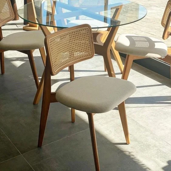 wholesale price commercial furniture fast food shop wood and leather restaurant chair dining chair with back