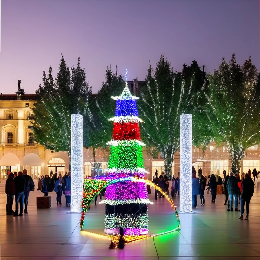 Customization Large metal frame 3D LED tower Waterproof christmas lights motif outdoor for festival decorative lighting