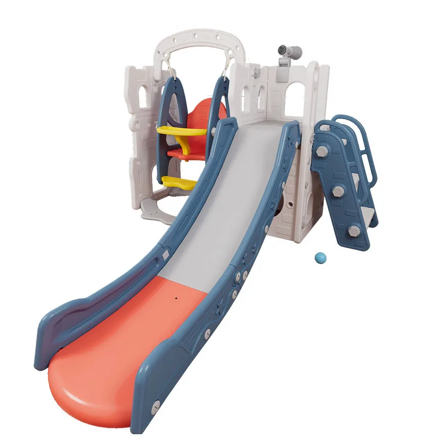 Combination Colorful Toddler Slide Kids Home Indoor Plastic Slide and Swing for Sale