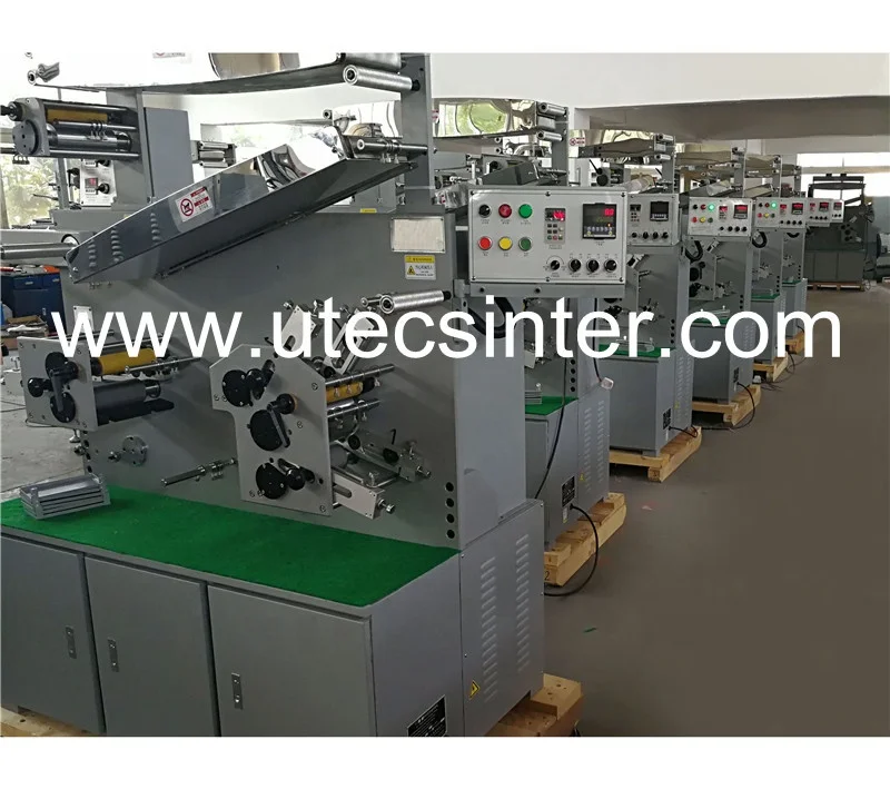 UGS21S 2 color front 1 color back Automatic Flexo Fabric Label Printer, Rotary Flexographic Printing Machine with Perfecto Ink