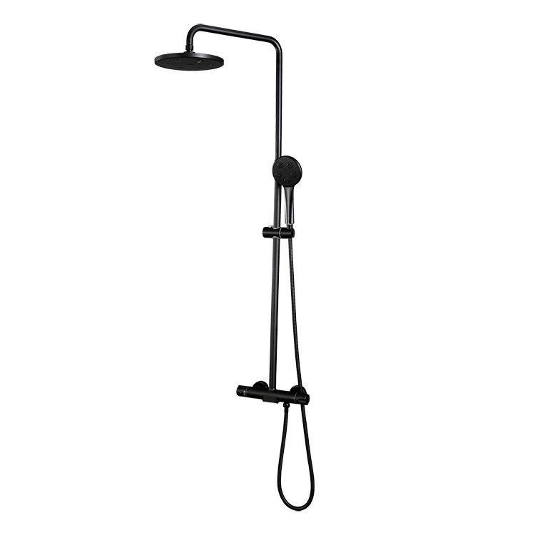 Stainless steel solid brass single handle multi-functional shower wall mounted rain shower set