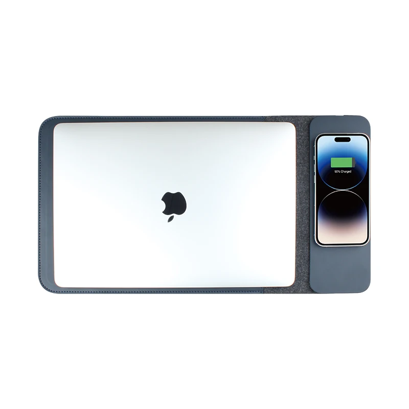 15-16inch 4 in 1 Magnetic Wireless Charging Laptop Sleeve PU Tablet Bag With Laptop Stand Mouse Pad