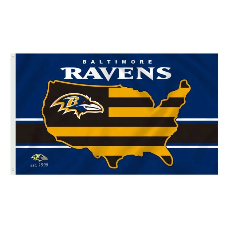 Hot Sale High Quality 3X5ft Flag All The Team  Baltimore Ravens Flag
