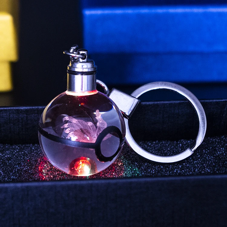 Лидер продаж оптовая продажа k9 светодиодный светильник аниме 30 мм покромоновый шар лазерная гравировка Хрустальный брелок для детей подарки