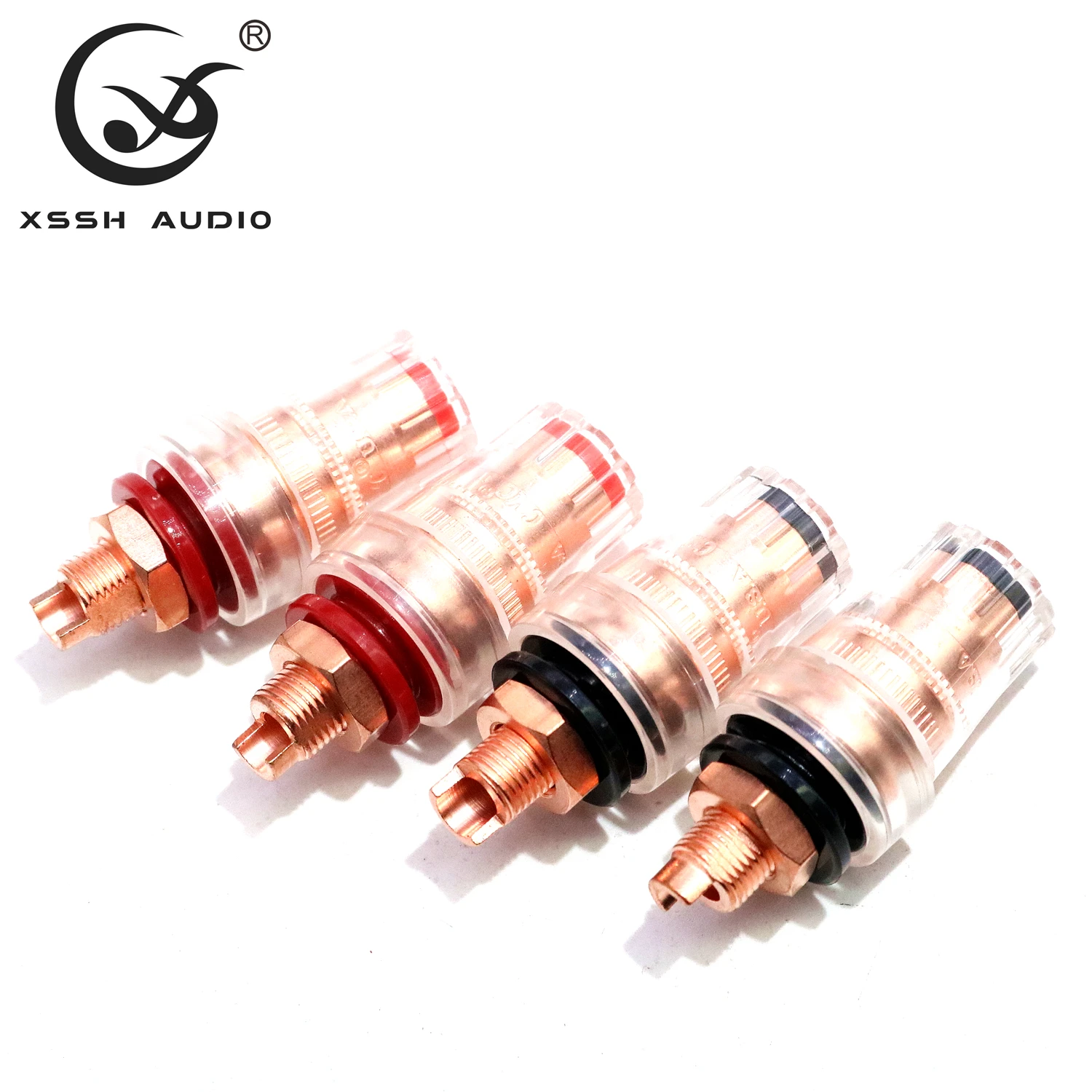 HIFI Jack Speaker Binding Post connector YIVO XSSH Audio OEM Bare Pure Copper Female Banana Plug Socket Wire Terminal Connectors