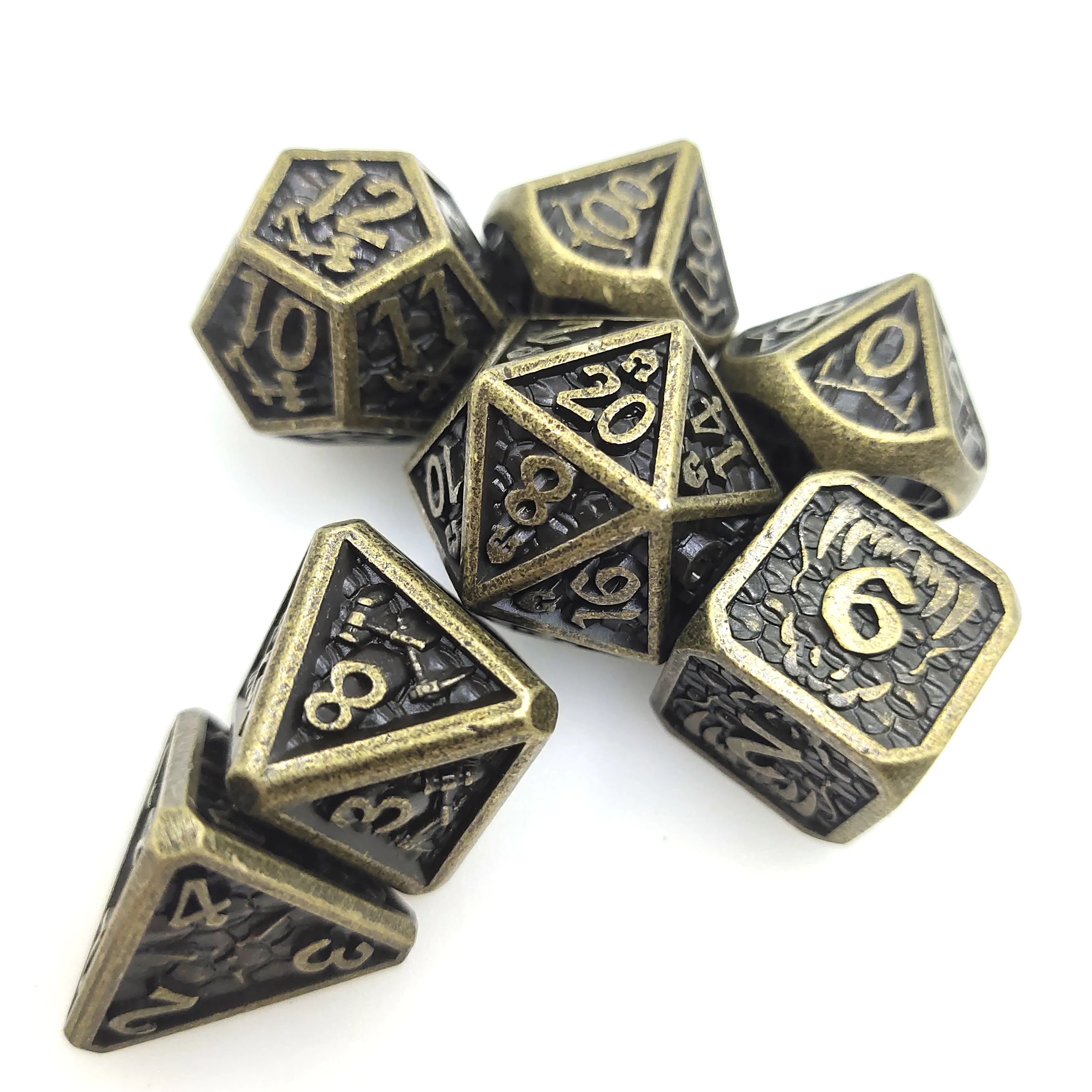 New Style 7 Pcs Galaxy Metal D&D Dice Metal DND Dice Polyhedral Metal Dice Set for Role Playing Game MTG Pathfinder