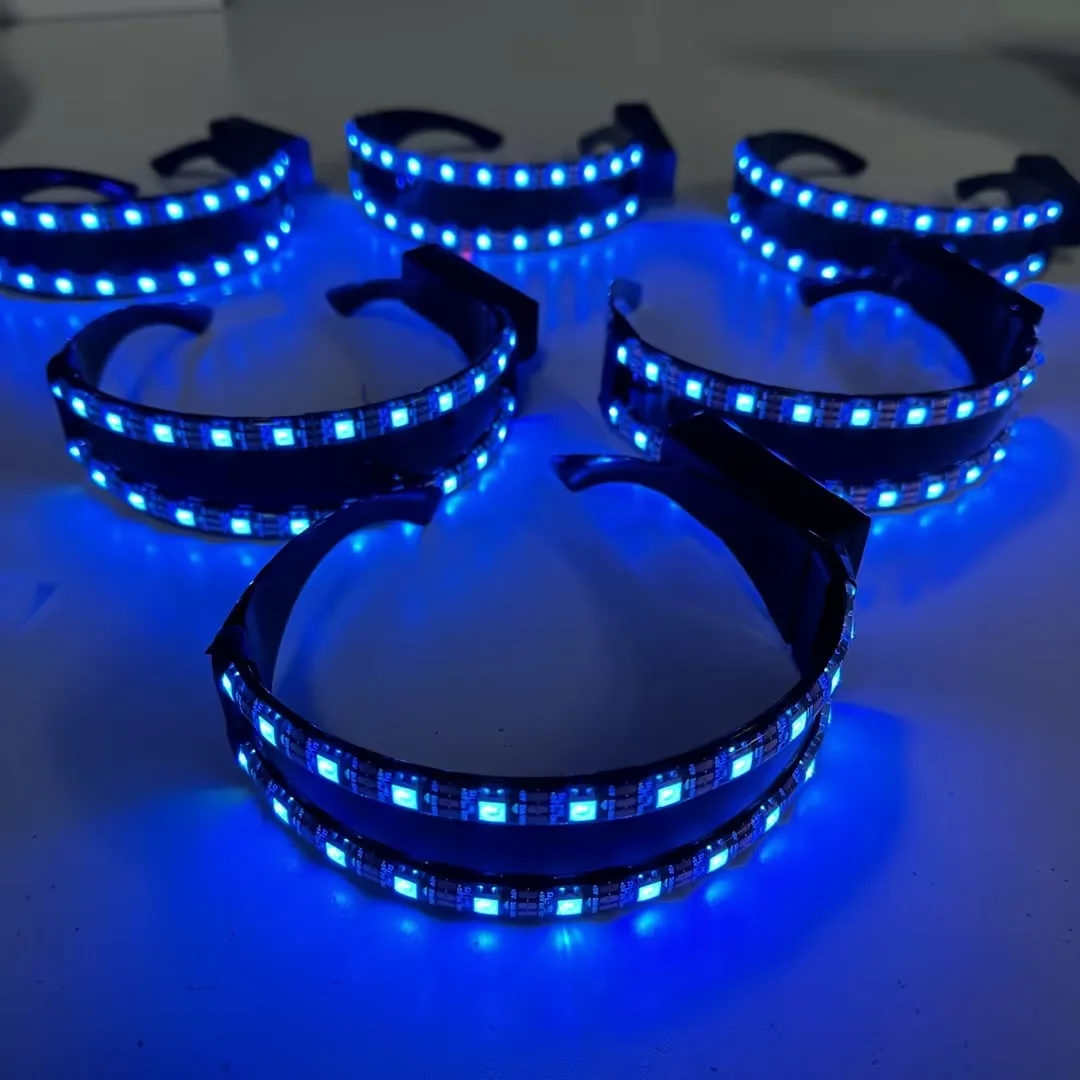 LED Mask Rave Sunglasses Goggles Cyberpunk LED Light Up Glasses  Party Led Glasses Festival Party