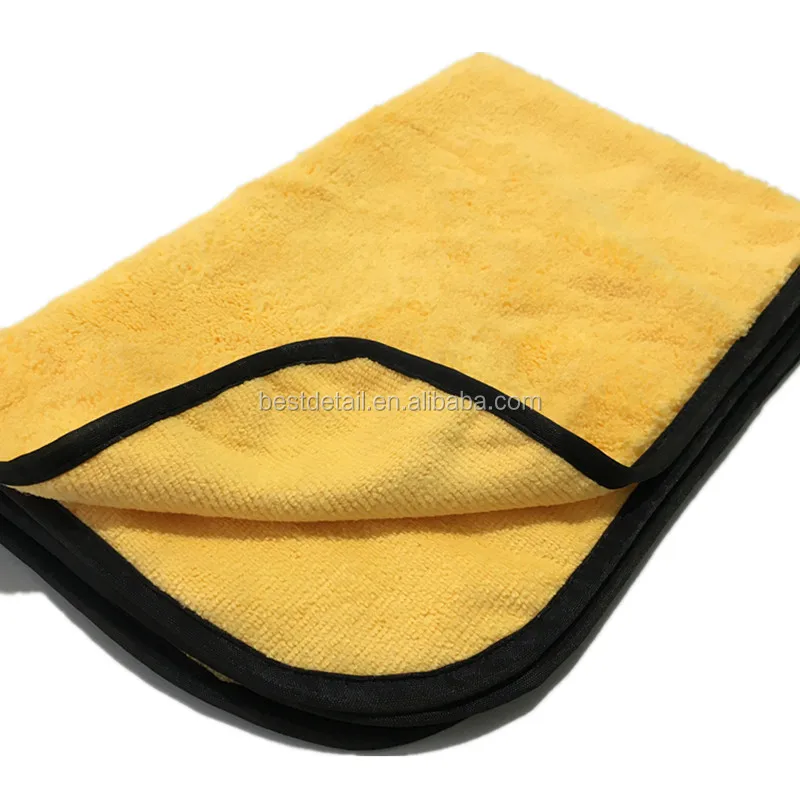 China Wholesale Absorbent Yellow Auto Detailing Buffing Towel 16x24 400 GSM All Purpose Microfiber Cleaning Cloth for Car Wash