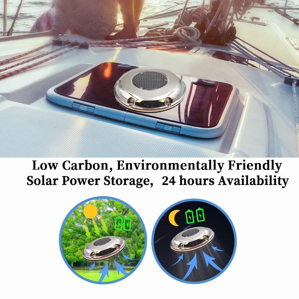 Other Marine Supplies Waterproof Exhaust Fan Marine Boat Roof Caravan Stainless Steel Solar Powered Vent