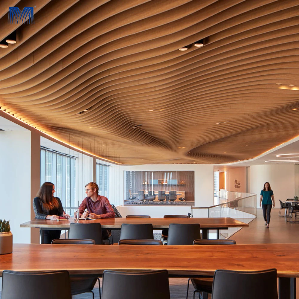 Black materials decorative wood false acoustic board aluminum panel stretch decoration design suspended ceiling tiles