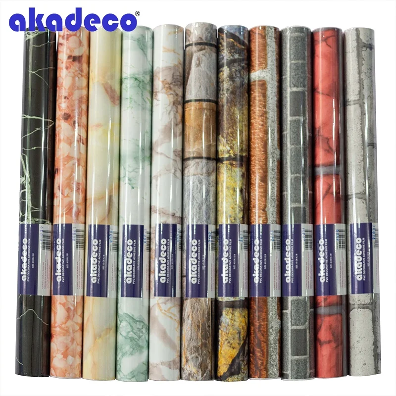 Hot selling self adhesive marble granite contact paper cabinet shelf liner pvc wallpaper
