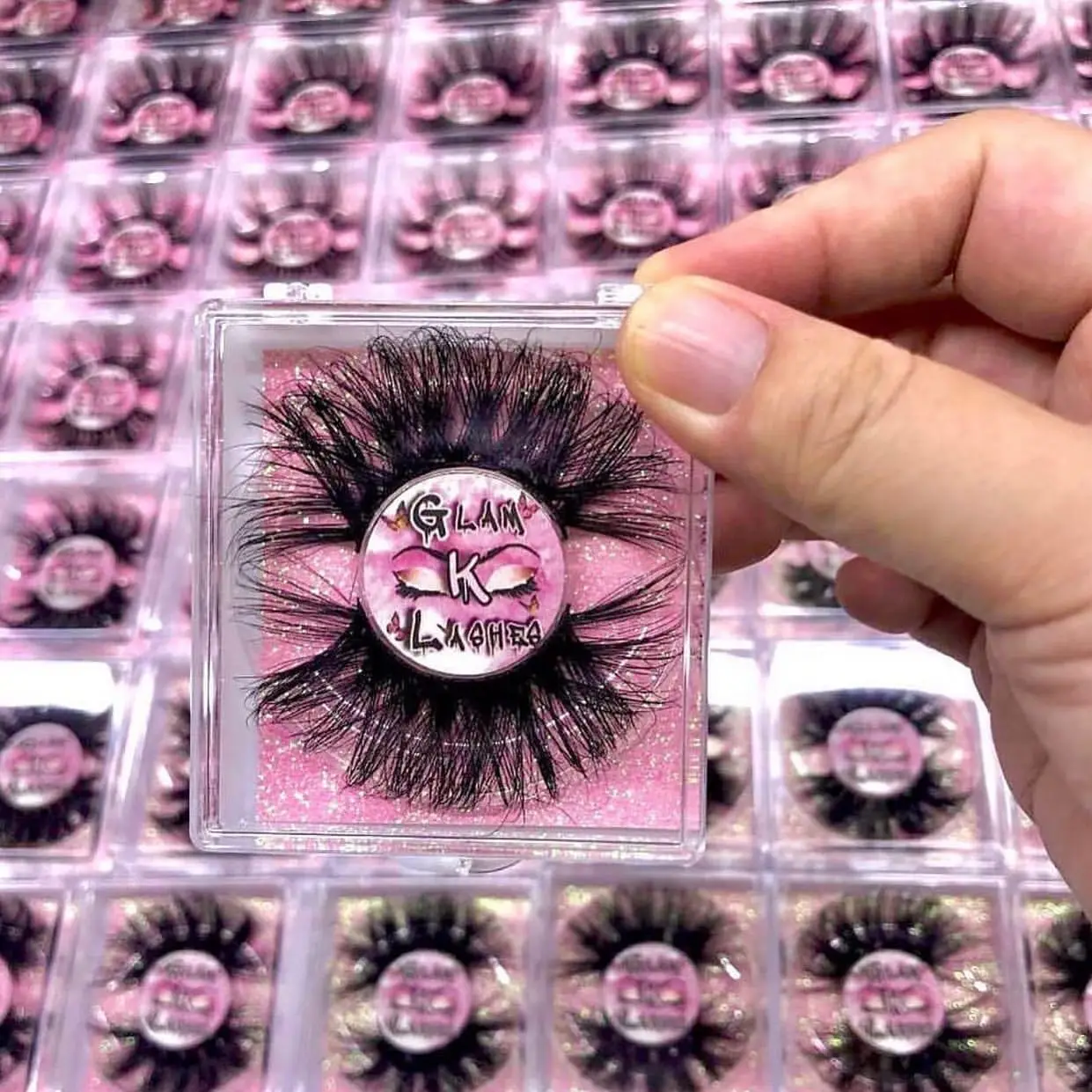 Wholesale Eyelashes Mink Eyelashes Vendor Lashes Private Label Wholesale 25 MM 3D Mink Eyelash with Custom logo Box