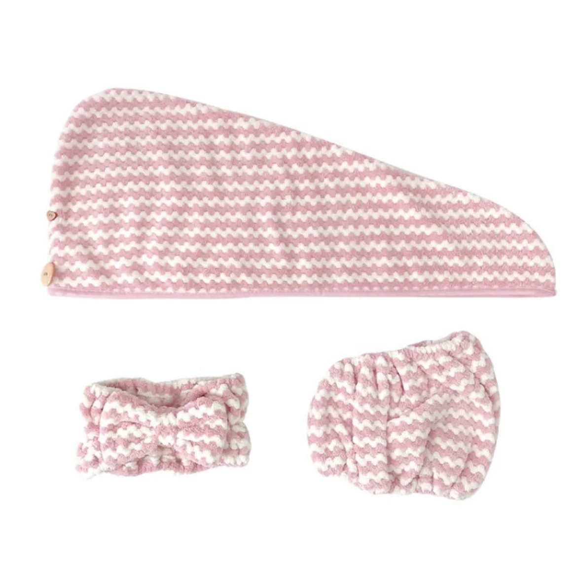 Набор из 3 предметов, мягкий пушистый, сильный, водопоглощающий тюрбан, бантик, повязка для волос, мама и я, быстросохнущая шапочка для волос, полотенце для волос