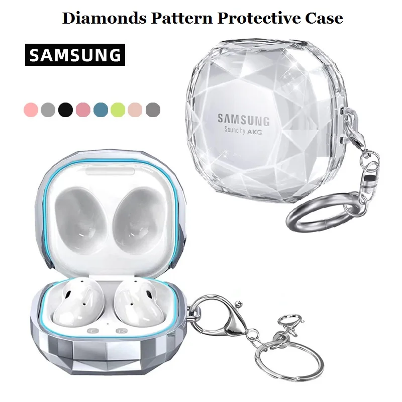 Fashion PC Diamond Headphone Case Protective Earphone Cover Case for Samsung Galaxy Buds Live/Buds pro/Buds 2