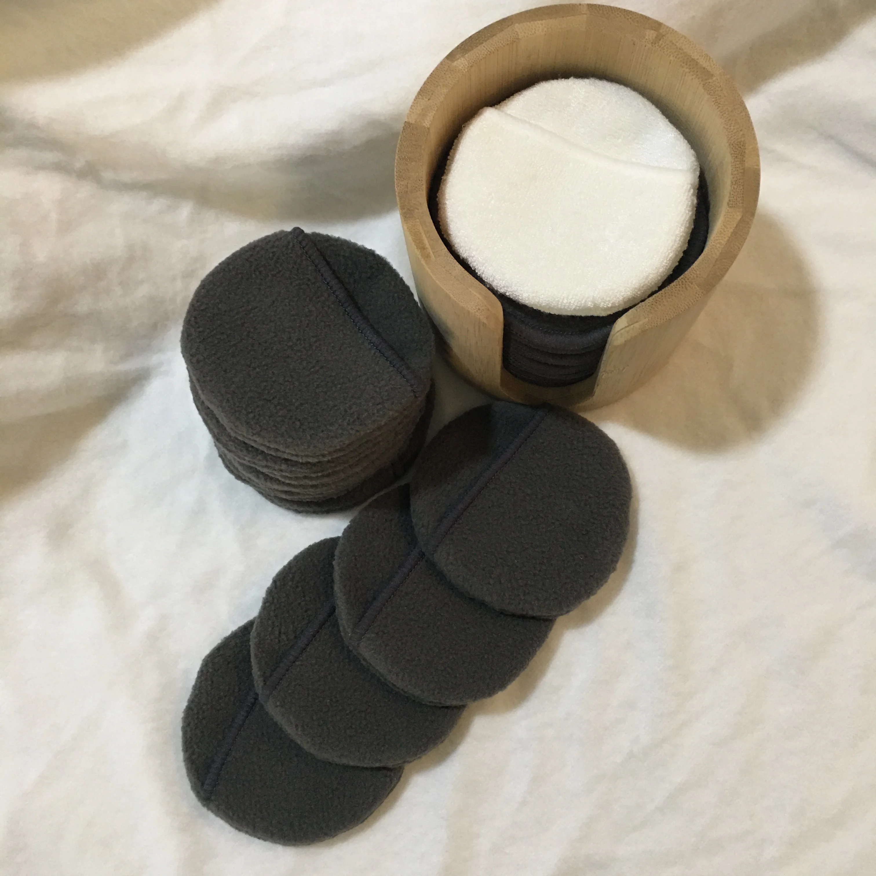 100% Zero Waste Bamboo Makeup Remover Pads Reusable Cotton Pads Round Makeup Cleaning Pads