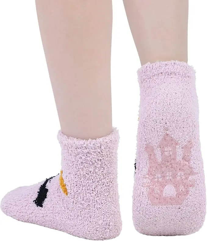 Halloween Day Fuzzy Socks for Women Slipper Fluffy Microfiber Socks Casual Home Winter Warm Sleeping Cozy Crew Sock