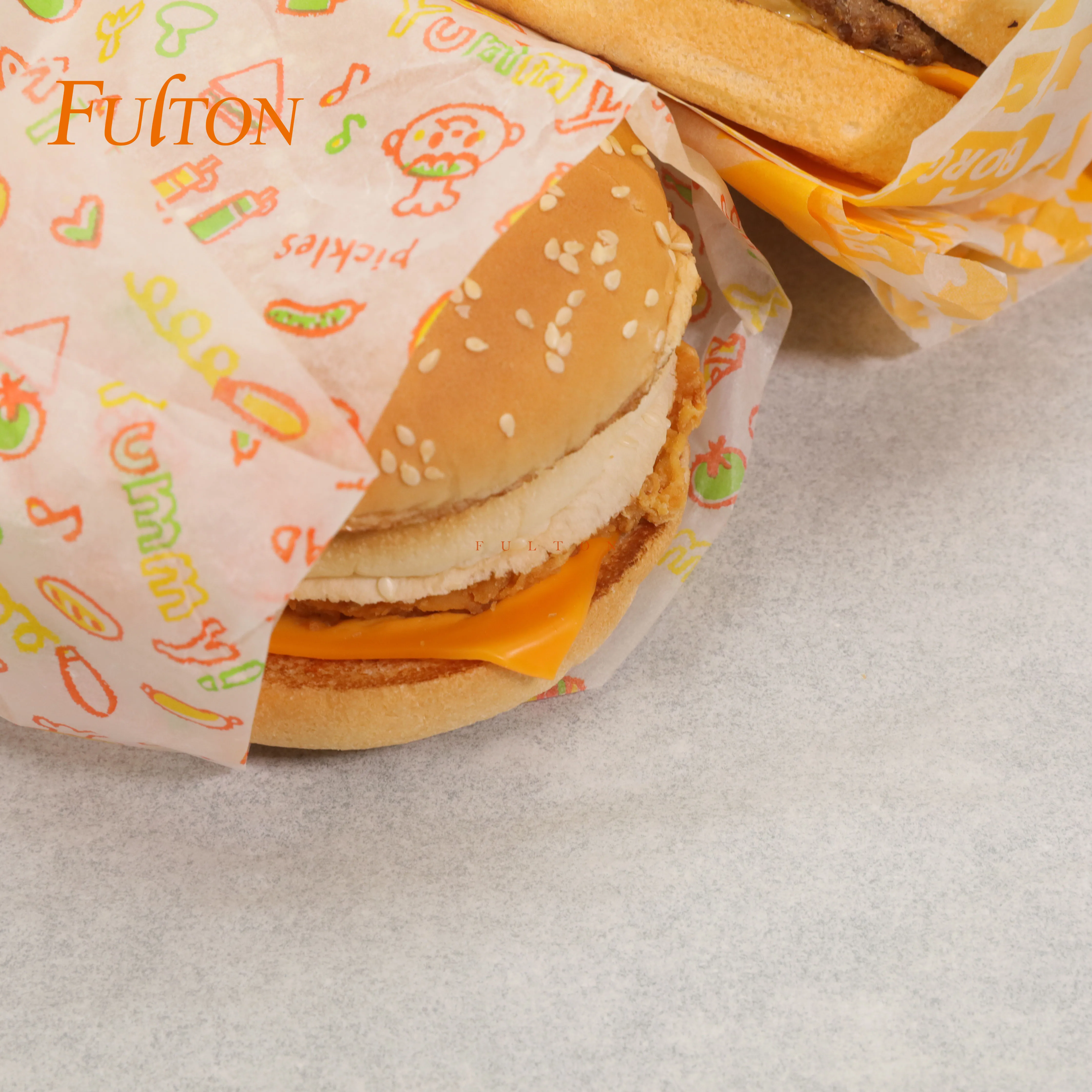 Wholesale Customized Printed Burger Greaseproof Food Safe Grade Paper Deli Sandwich Paper