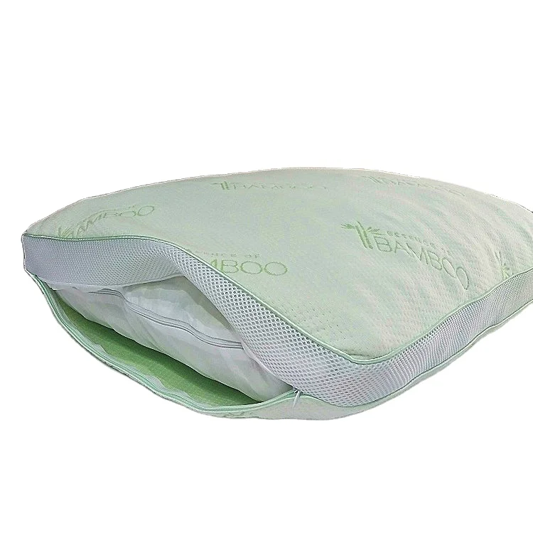 Bamboo fiber fabric pillow case filled in cooling jel cubic memory foam pillow