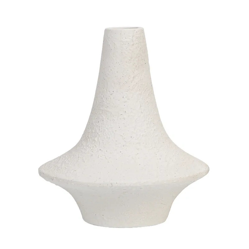 High Quality Modern Nordic Irregular Shape Aesthetic Vase White Matte Ceramic Home Decor Flower Vase